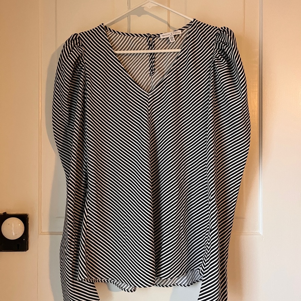 Striped Black and White Going Out top